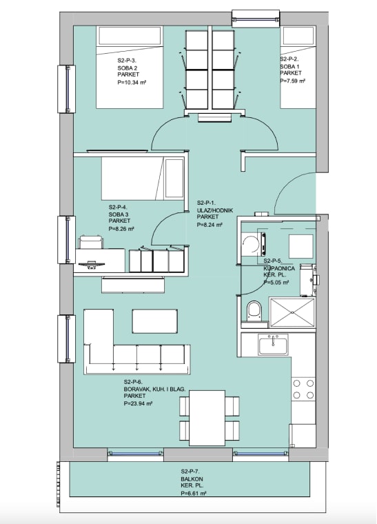 Zgrada 619 - stan 2 - tlocrt