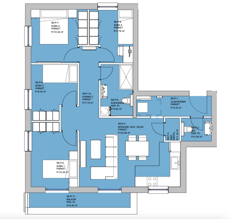 Zgrada 619 - stan 6 - tlocrt