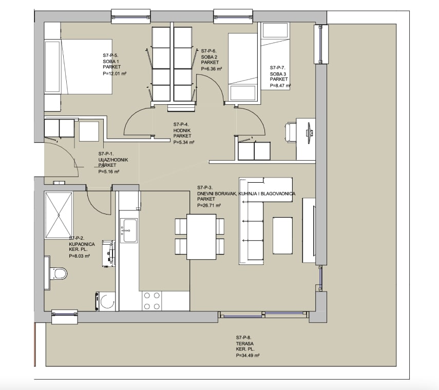 Zgrada 619 - stan 7 - tlocrt