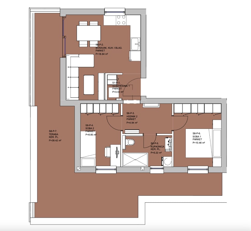 Zgrada 619 - stan 8 - tlocrt