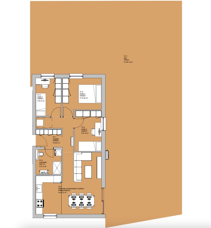 Zgrada 620 - stan 1 - tlocrt
