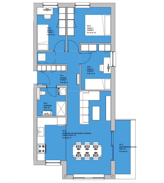 Zgrada 620 - stan 5 - tlocrt