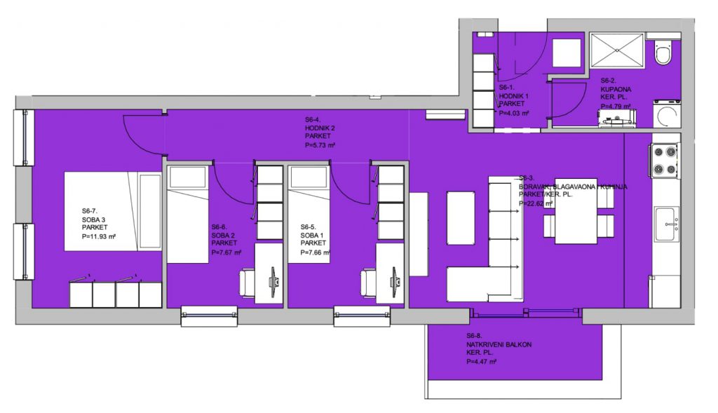 Zgrada 620 - stan 6 - tlocrt