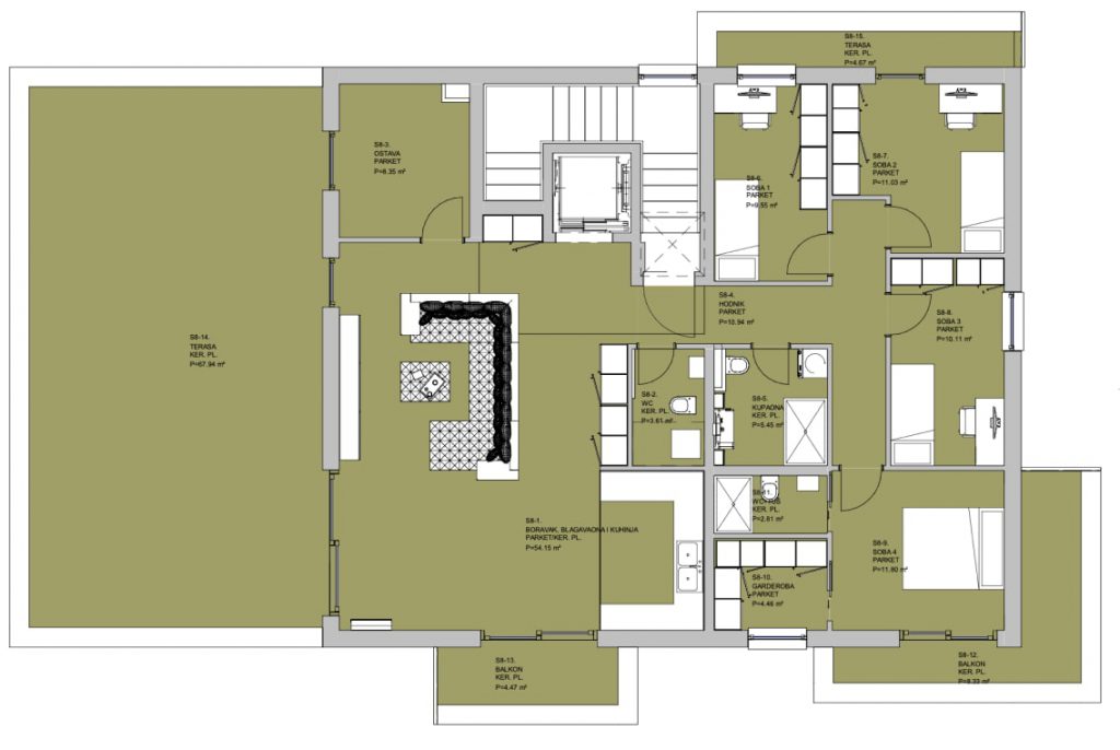 Zgrada 620 - stan 8 - tlocrt